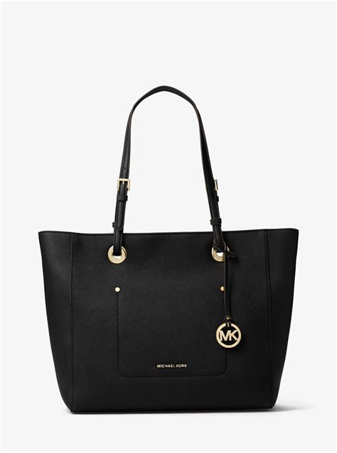 black michael kors large tote|Michael Kors saffiano leather tote.